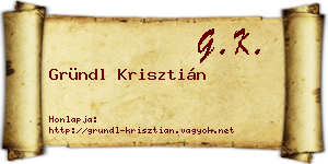 Gründl Krisztián névjegykártya