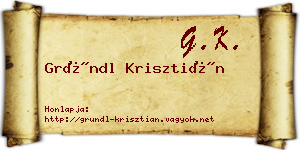 Gründl Krisztián névjegykártya